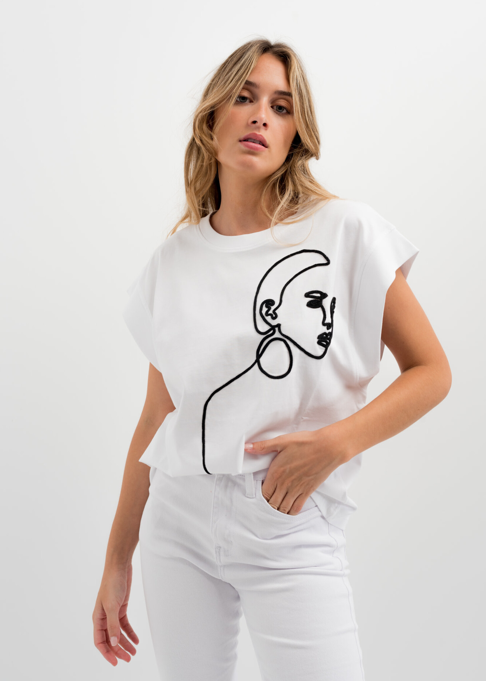 Tee-shirt Visage Brodé