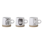 Set de 3 - Eliana Mug, Gris, Grès