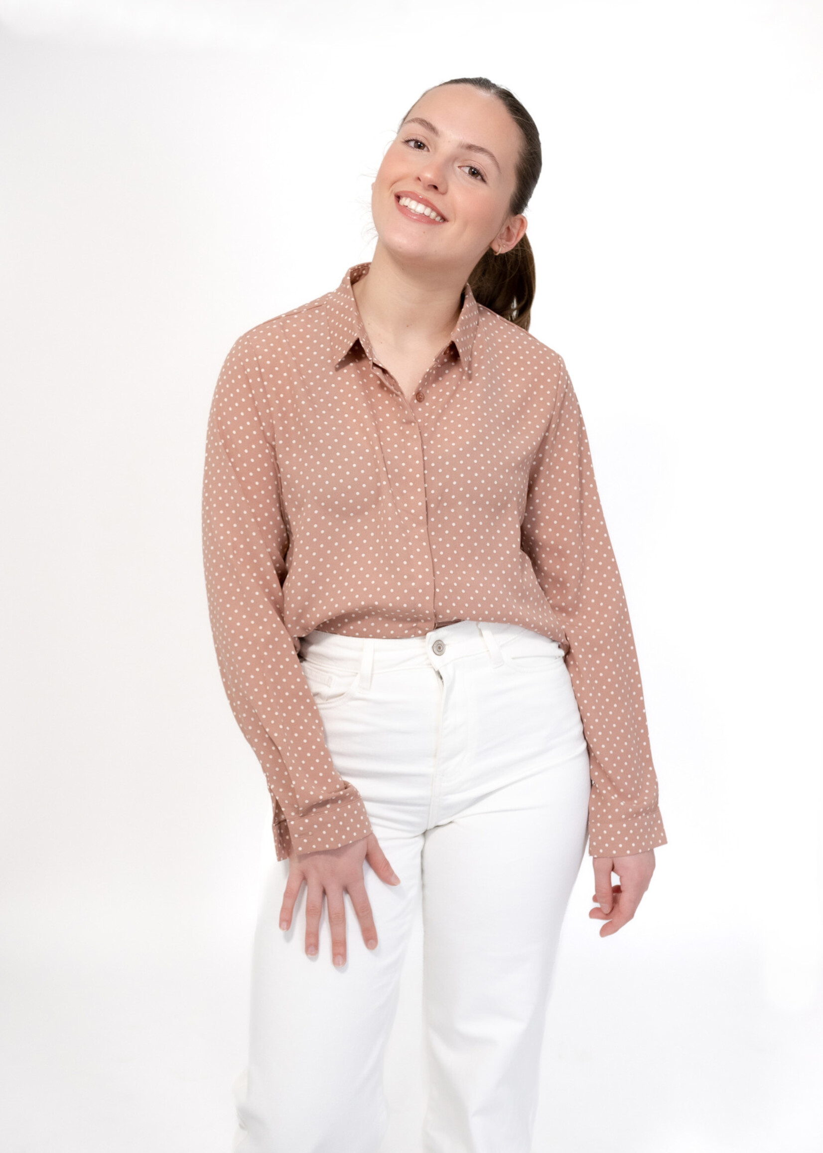 Chemise Arsène - à petits pois - rose