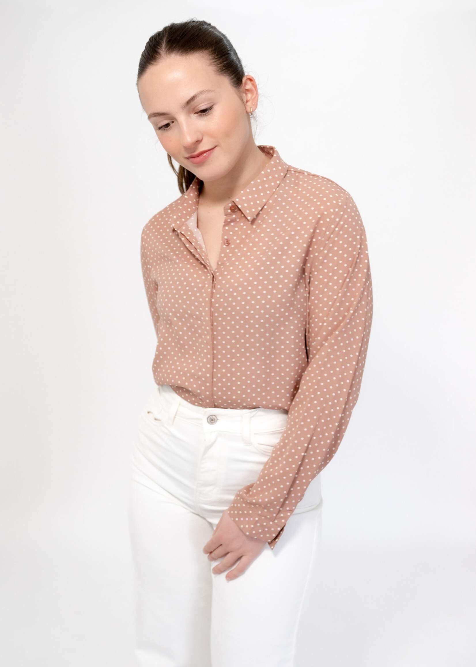 Chemise Arsène - à petits pois - rose