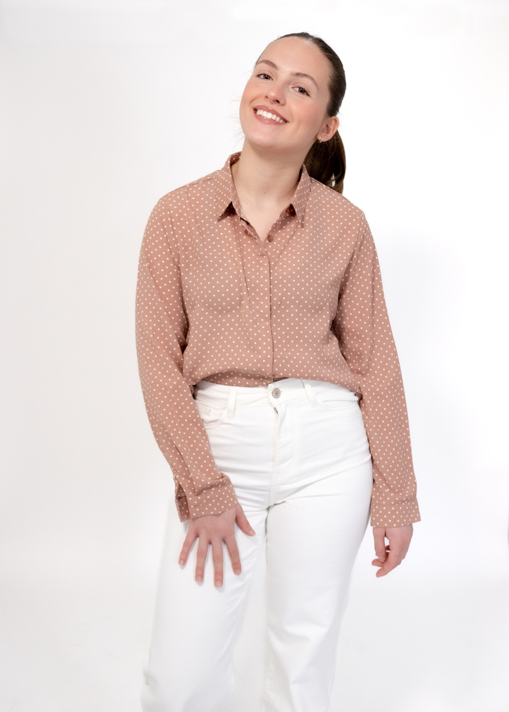 Chemise Arsène - à petits pois - rose