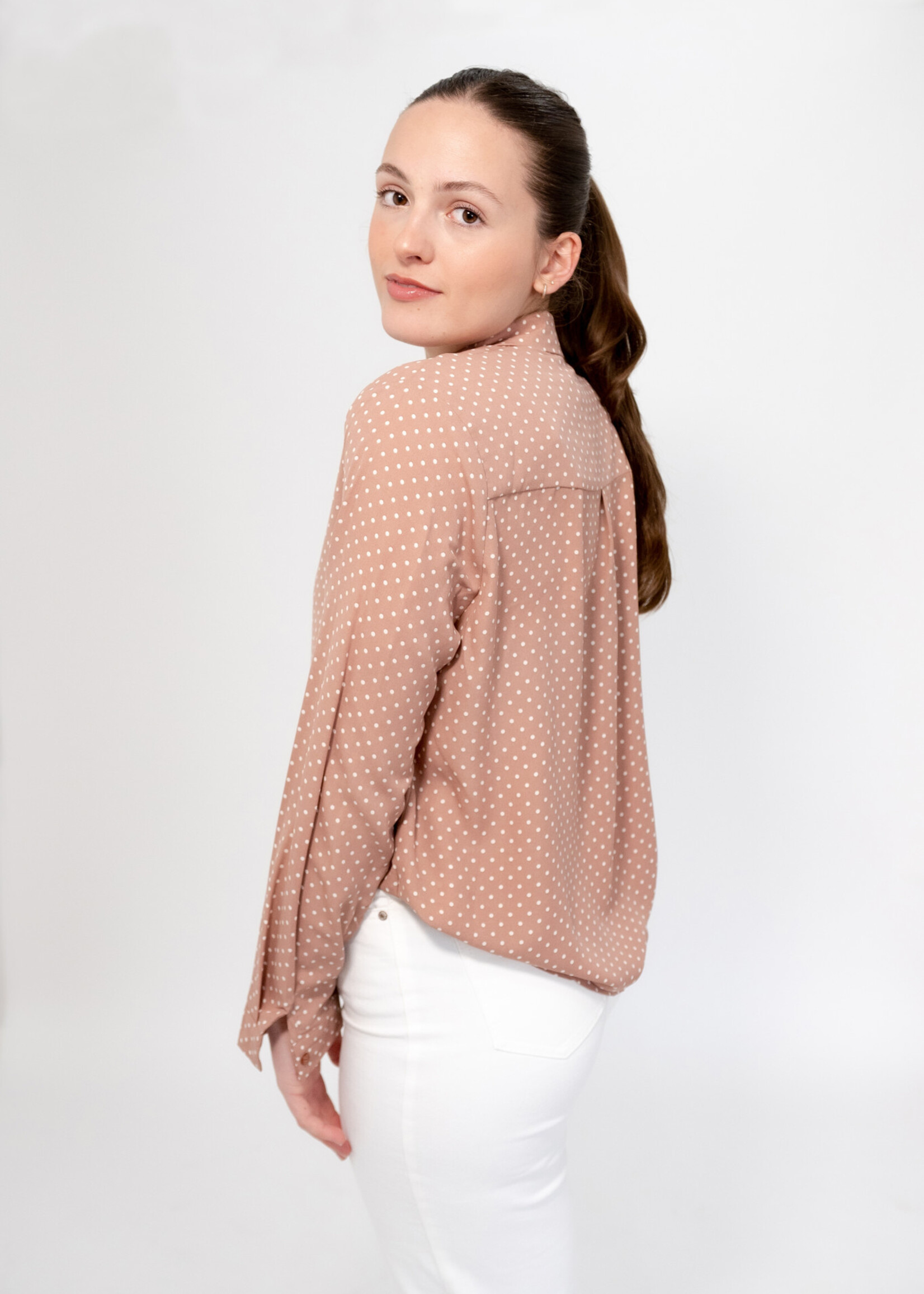 Chemise Arsène - à petits pois - rose