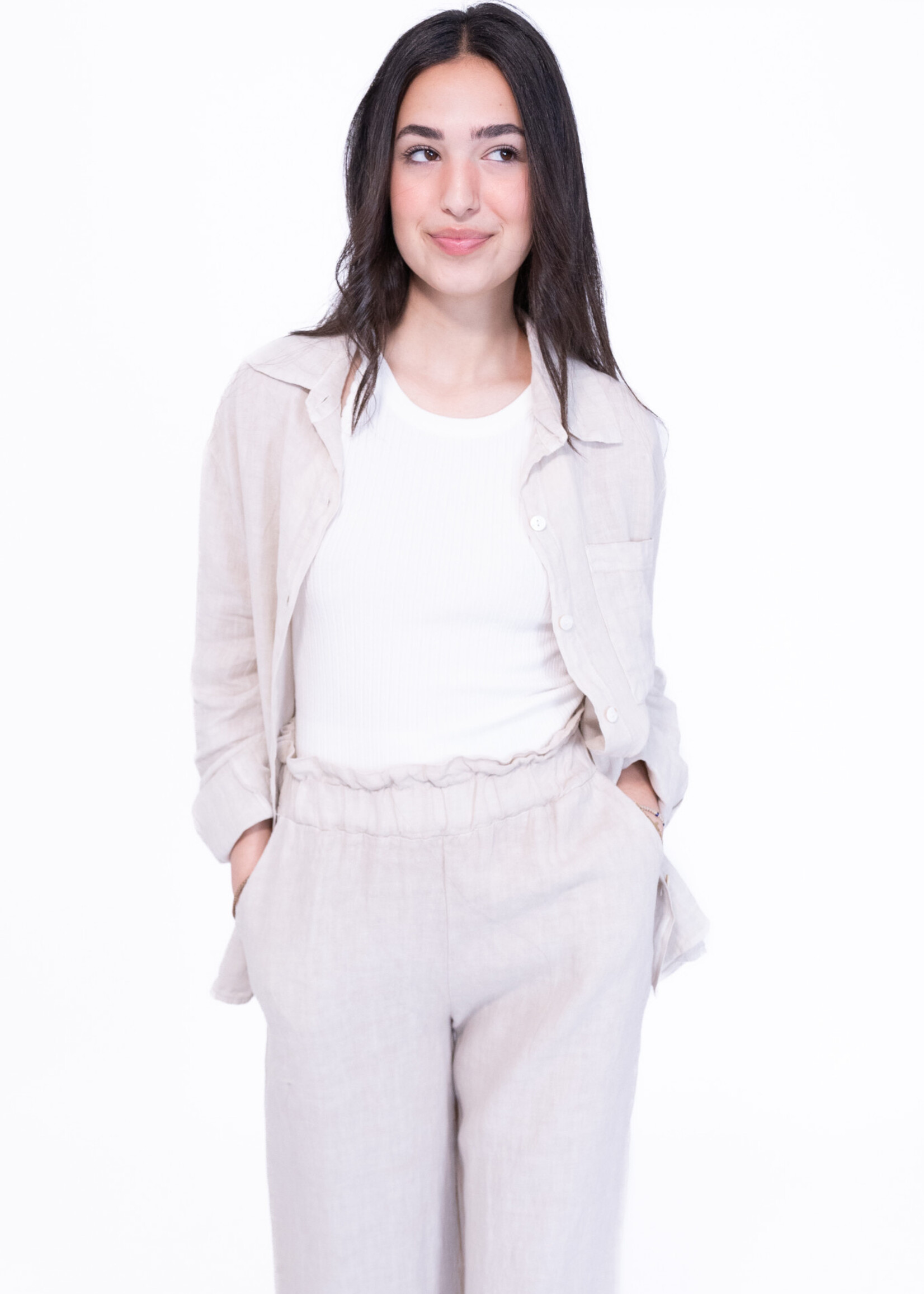 Pantalon en lin Camilia - beige