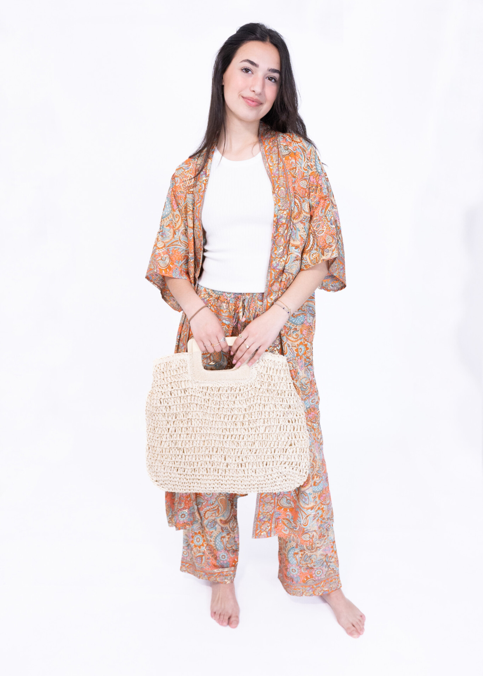 Sac paille croisette