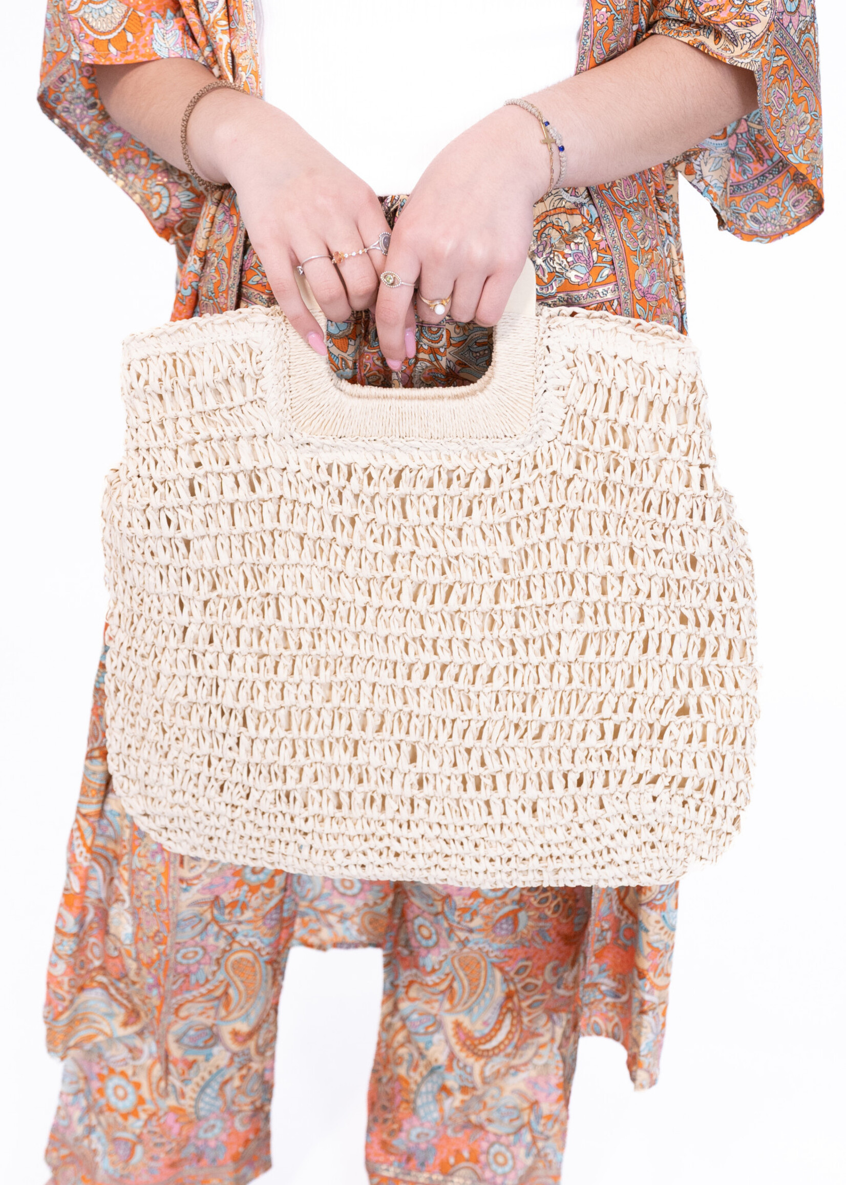 Sac paille croisette