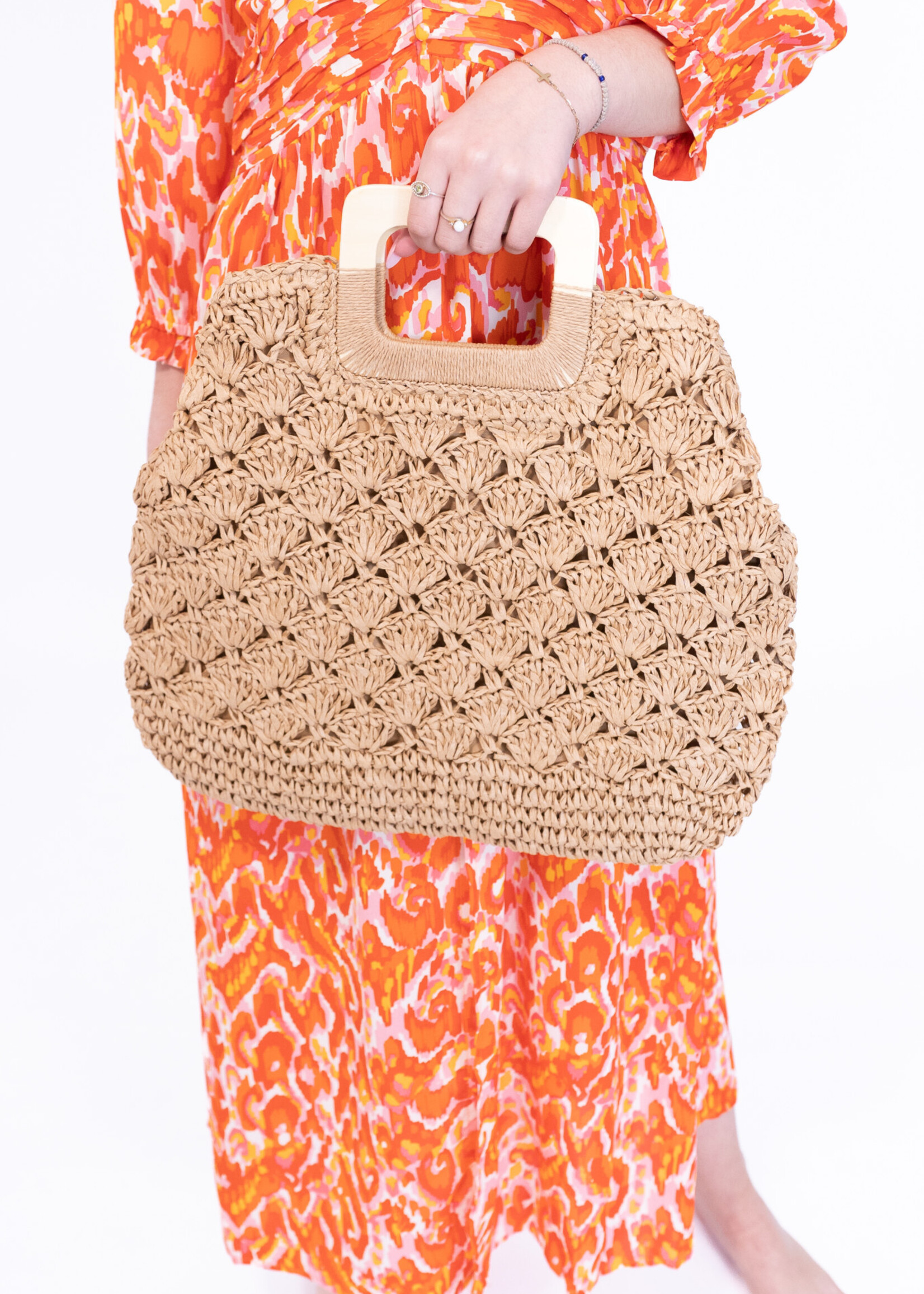 Sac paille croisette