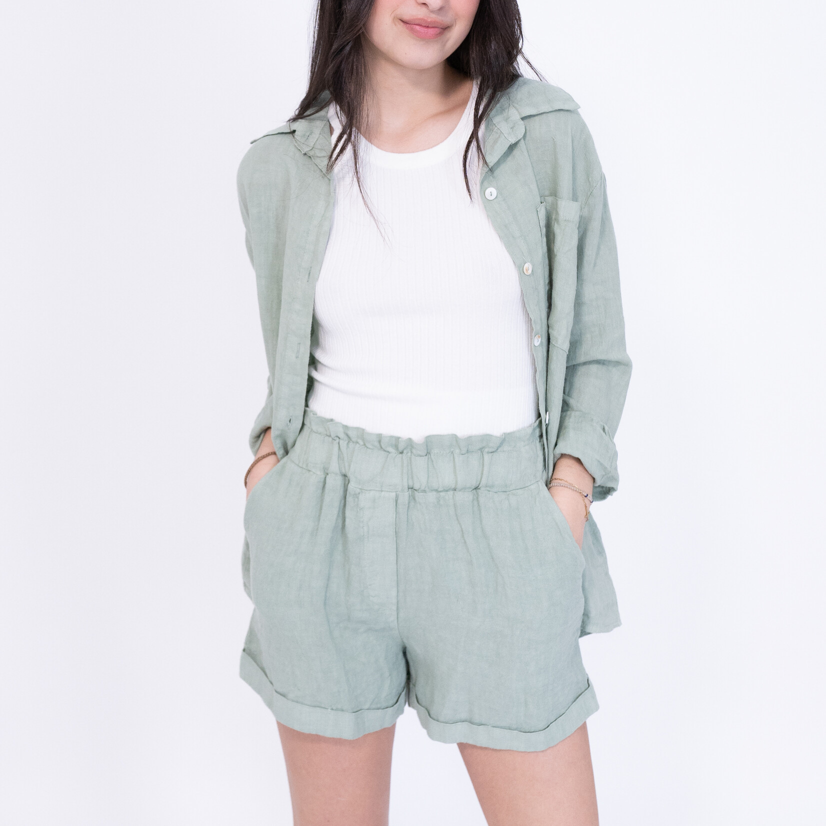 Chemise en lin Camilia Vert