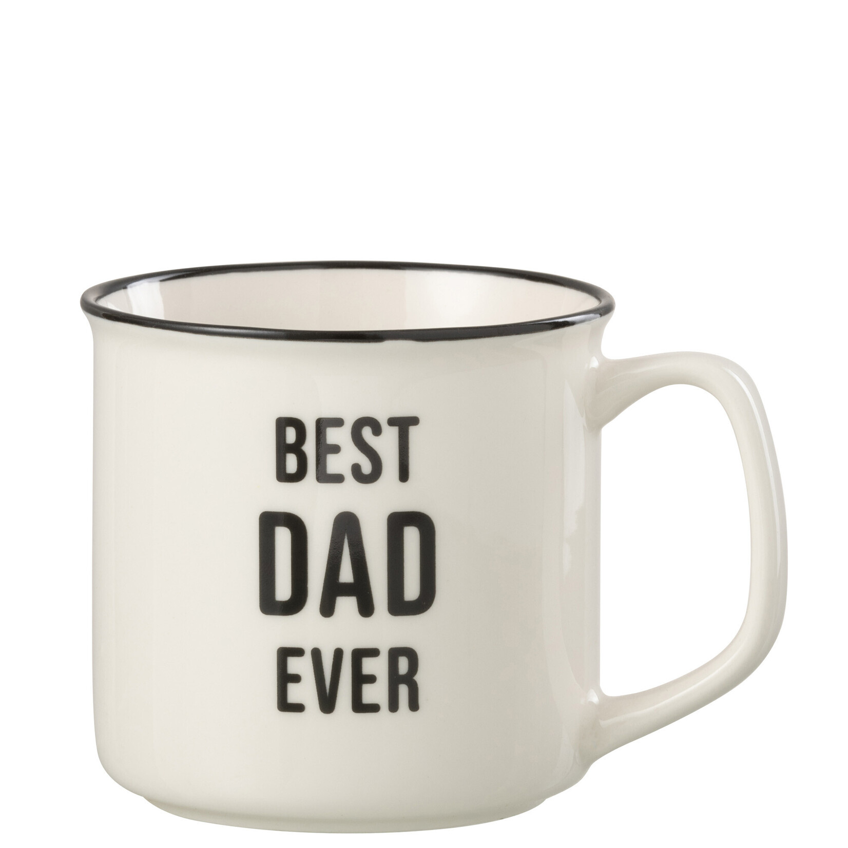 Mug message "Best Dad Ever" porcelaine noir / blanc