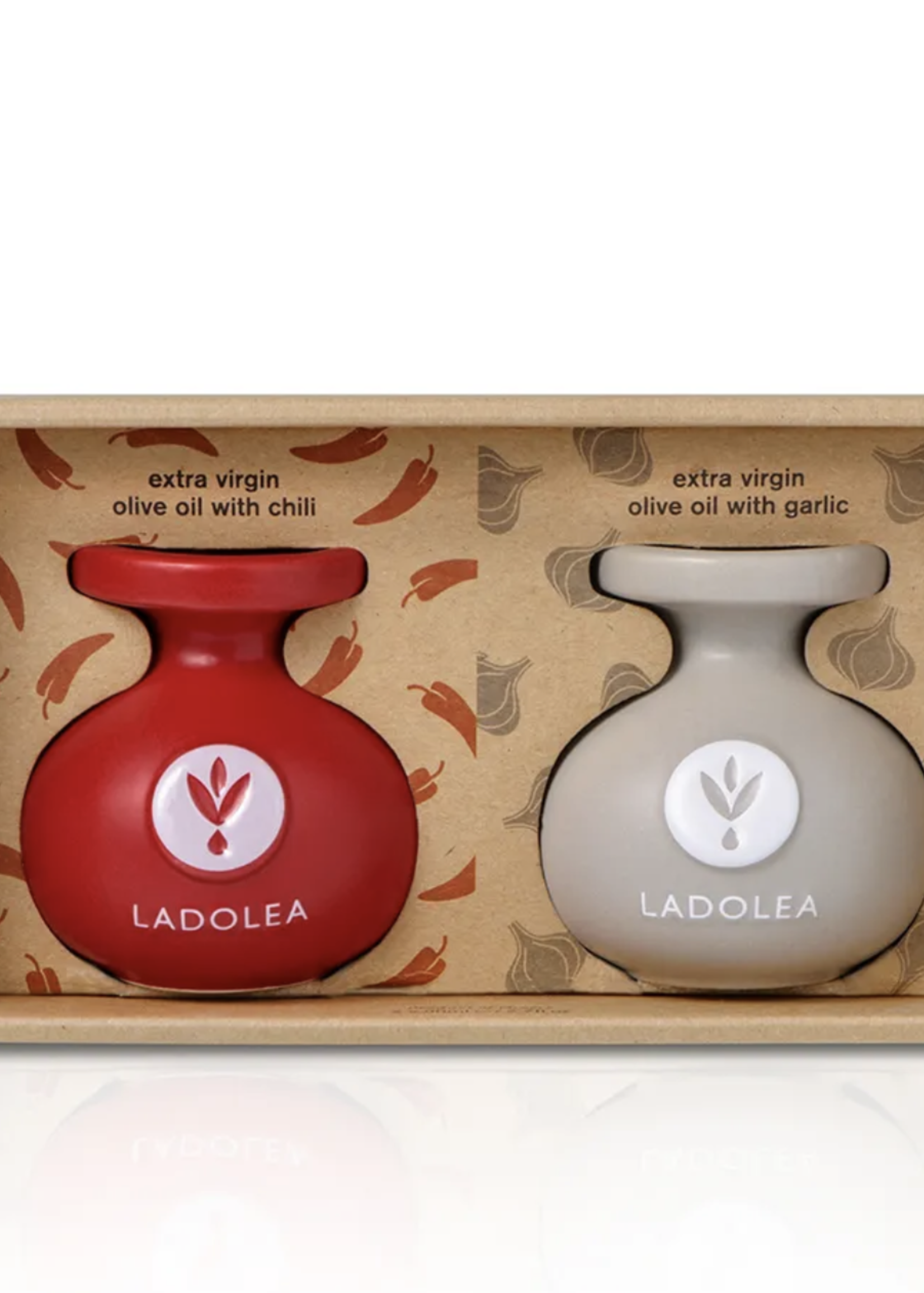 LADOLEA EVOO CHILI gray pot & GARLIC red pot - 2x80ml