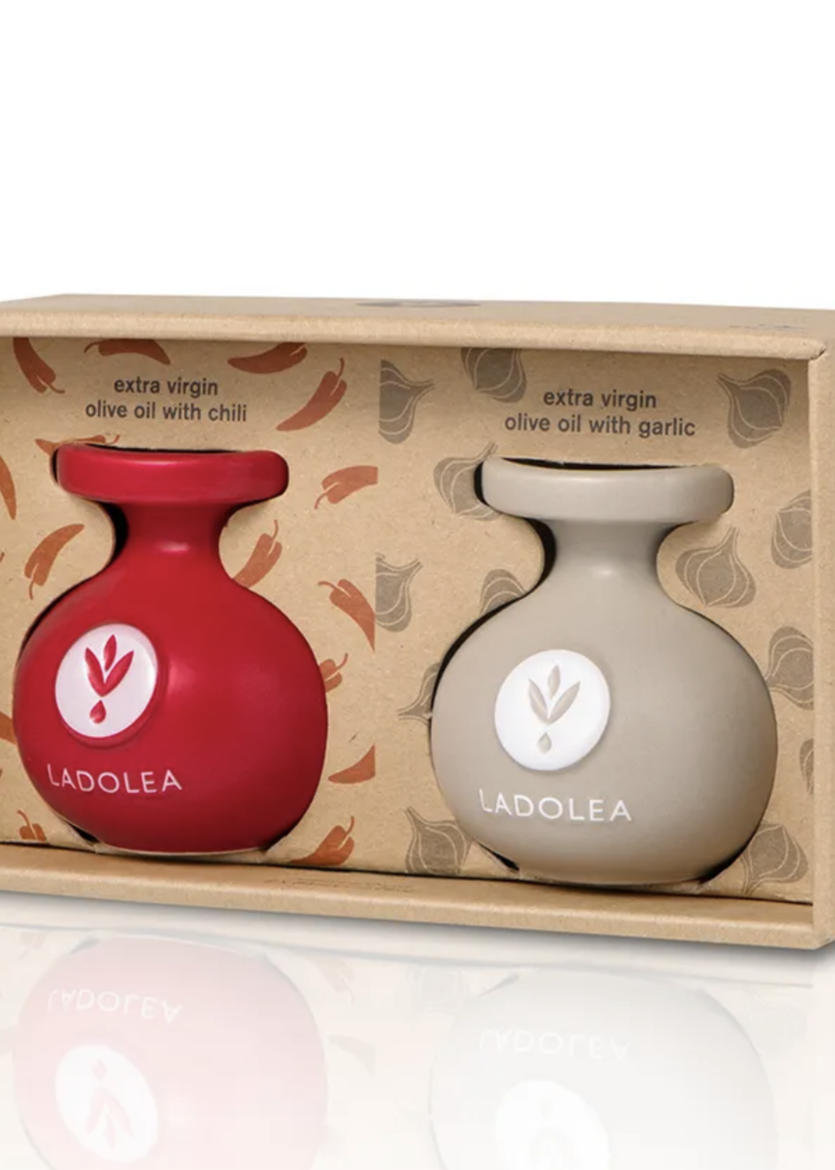 LADOLEA EVOO CHILI gray pot & GARLIC red pot - 2x80ml