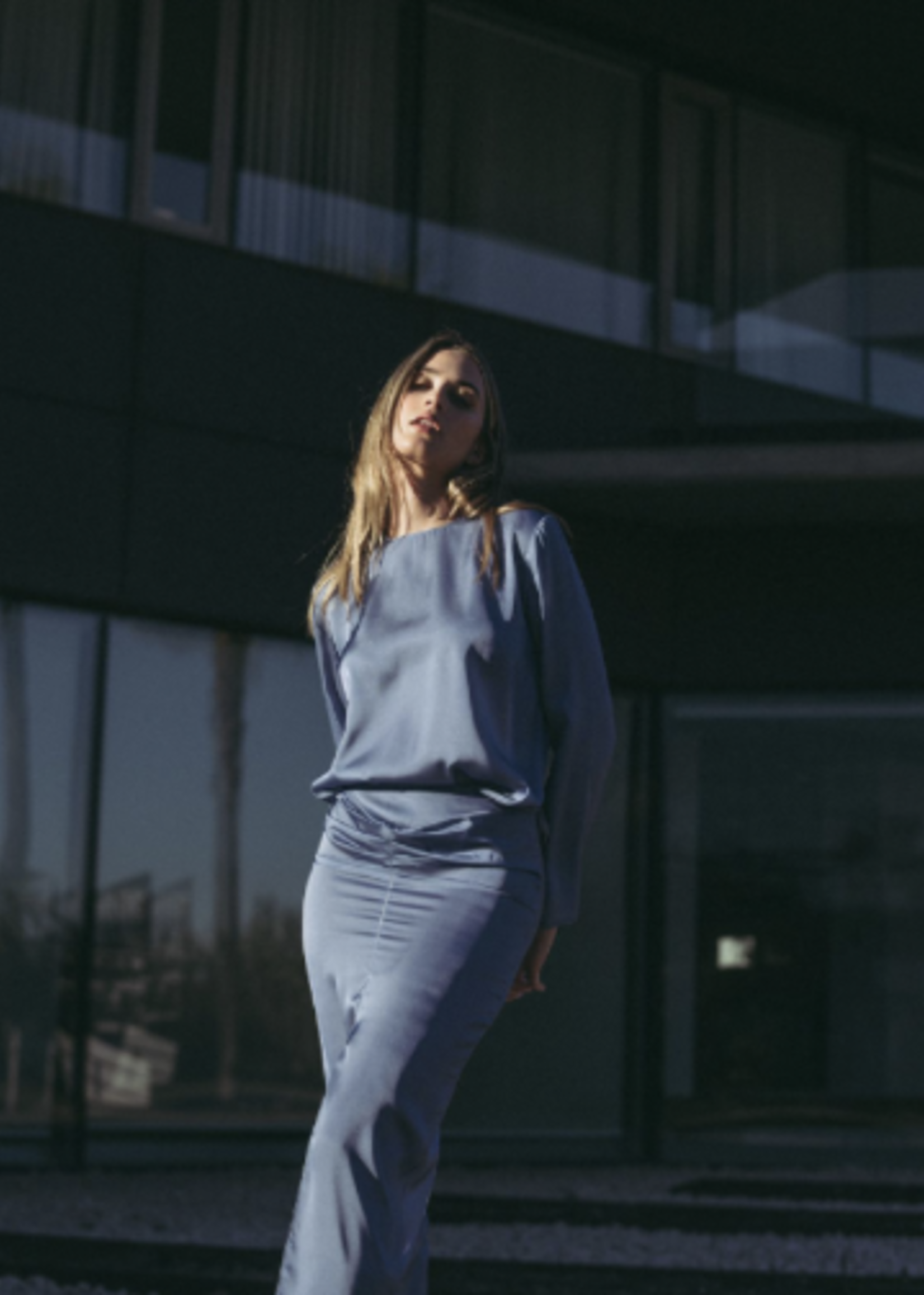 Daya - jupe drapée en satin