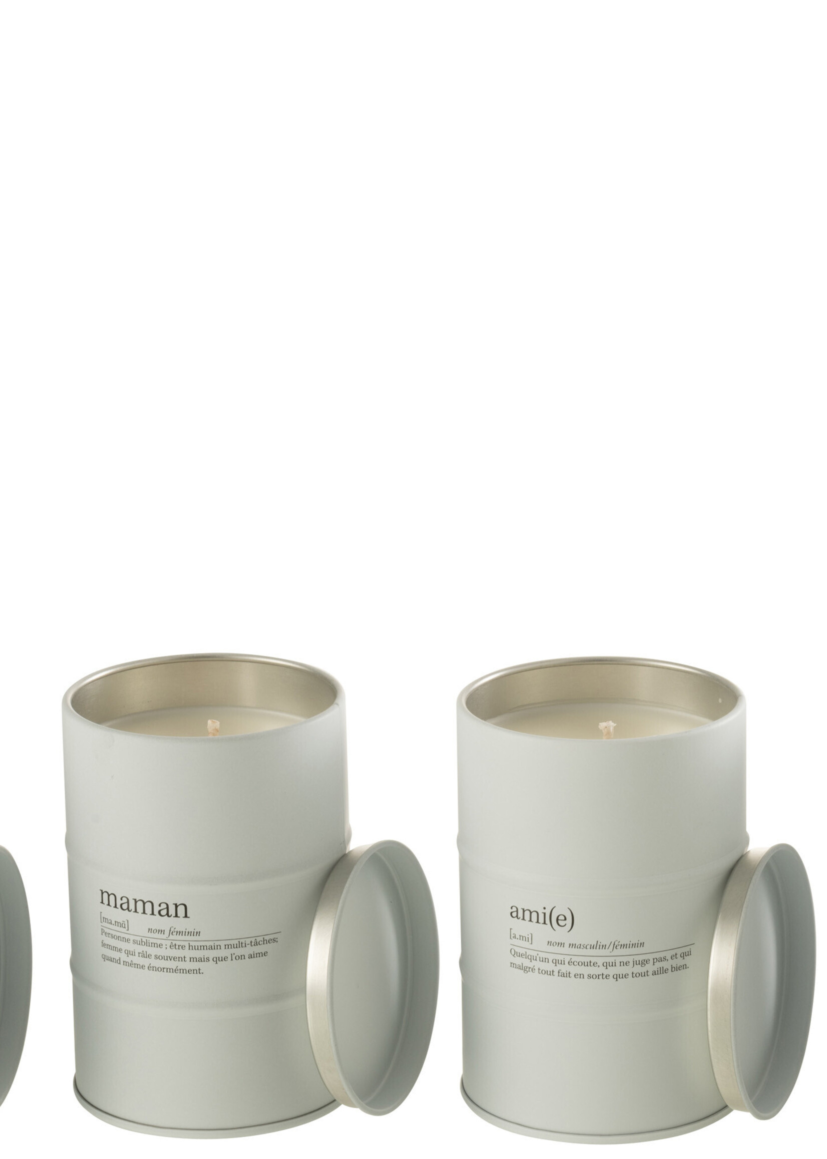 Bougie Parfumee Family Anglais-Francais Blanche 55h