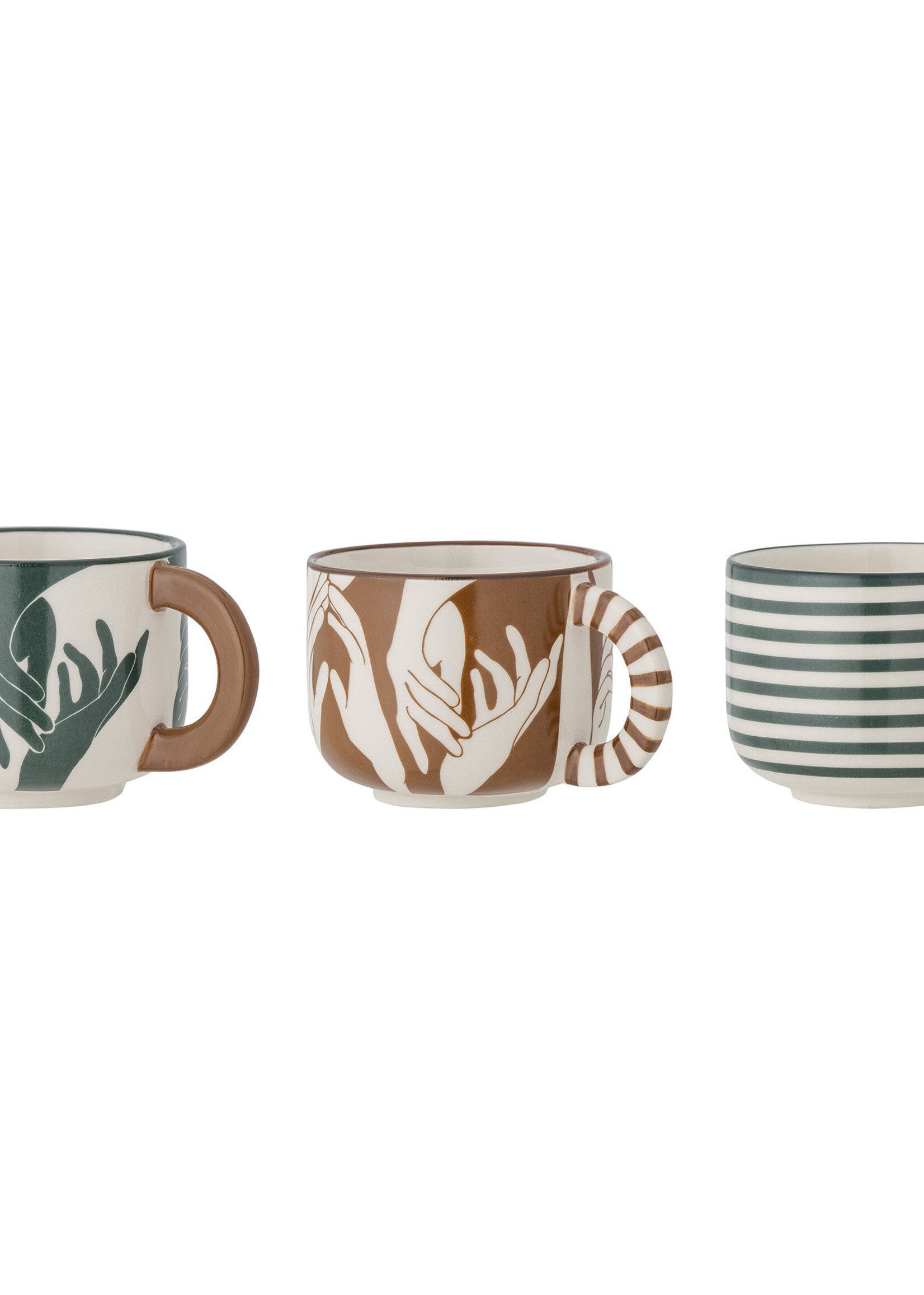 Carim Tasse, Verte, Grès - le set de 3