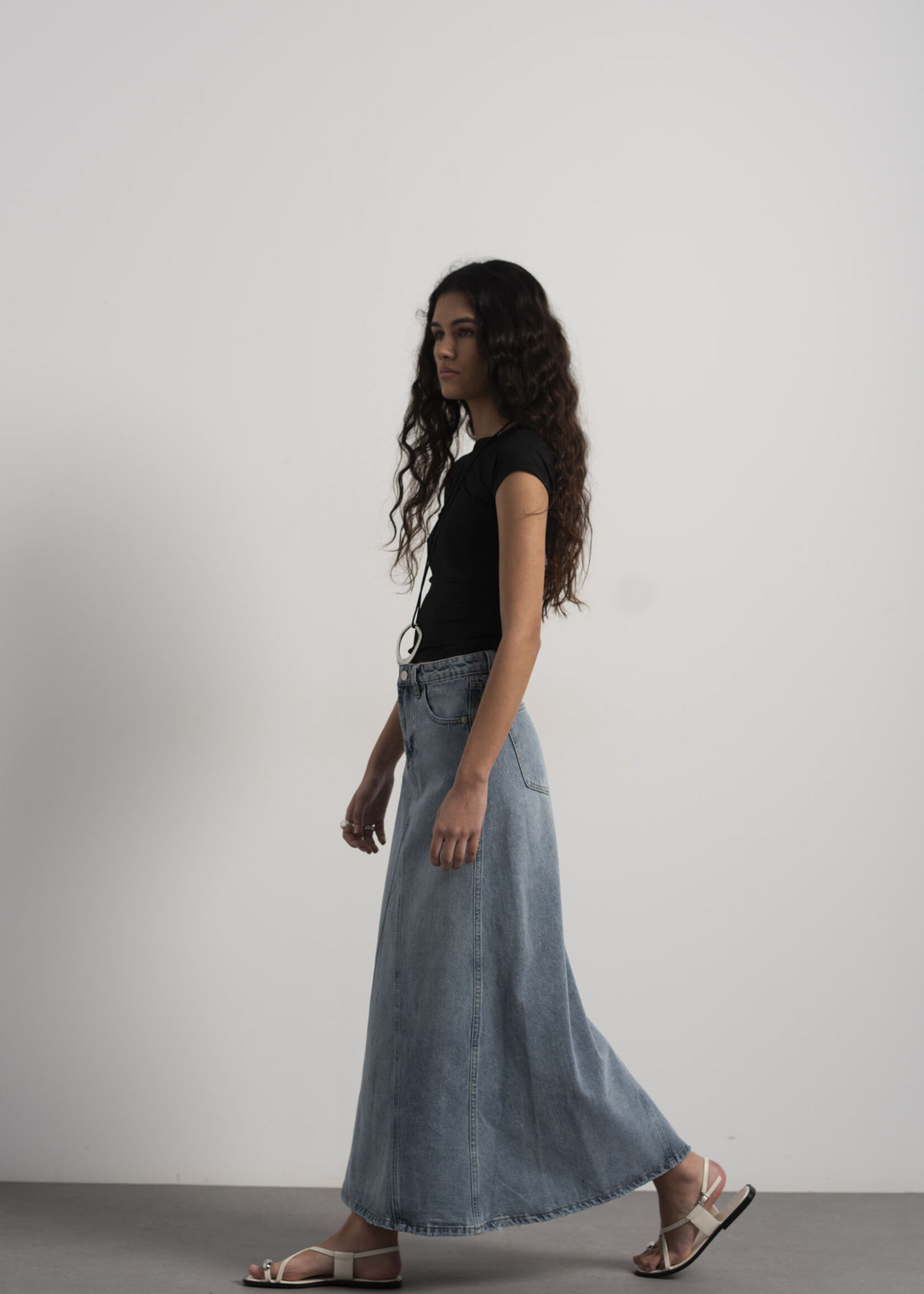 Jupe Longue en jean -Falda