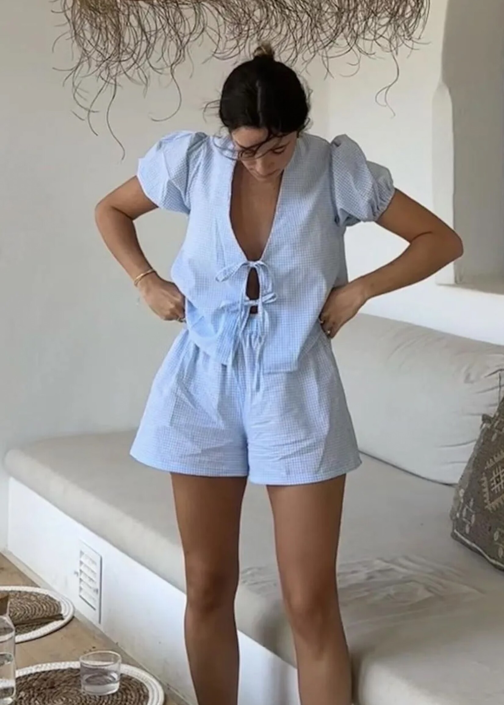 Ensemble Short Vichy Bleu