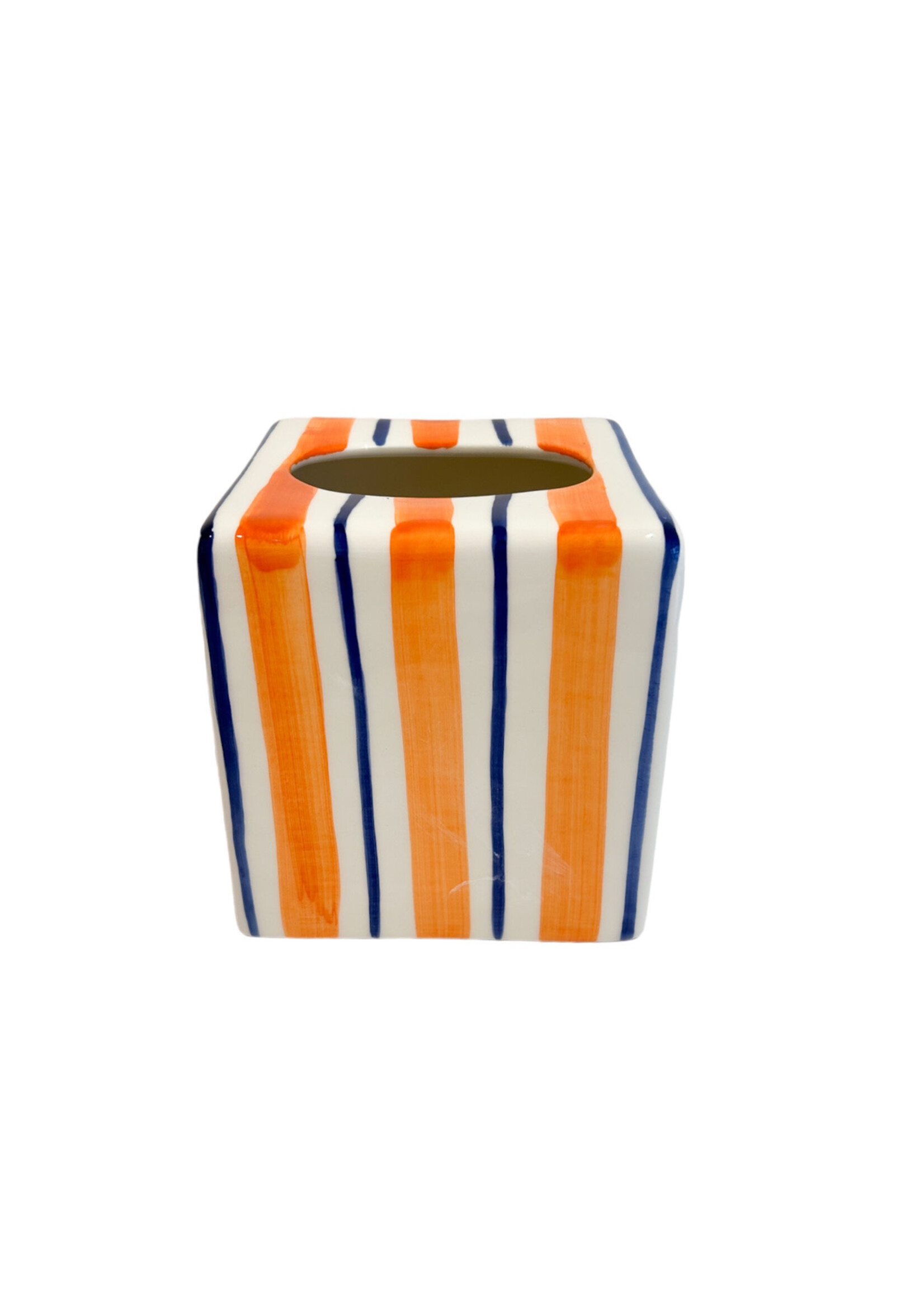 Boîte à mouchoirs - orange stripes