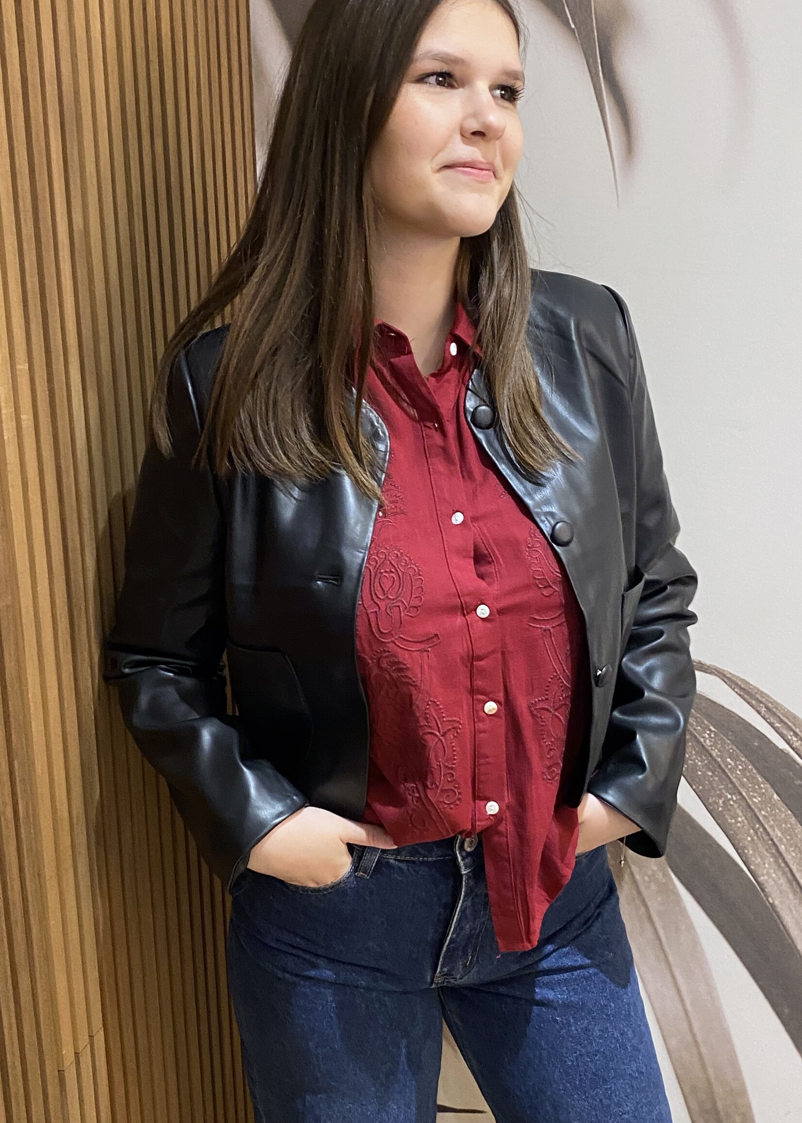 Veste Vivier- smilicuir noir