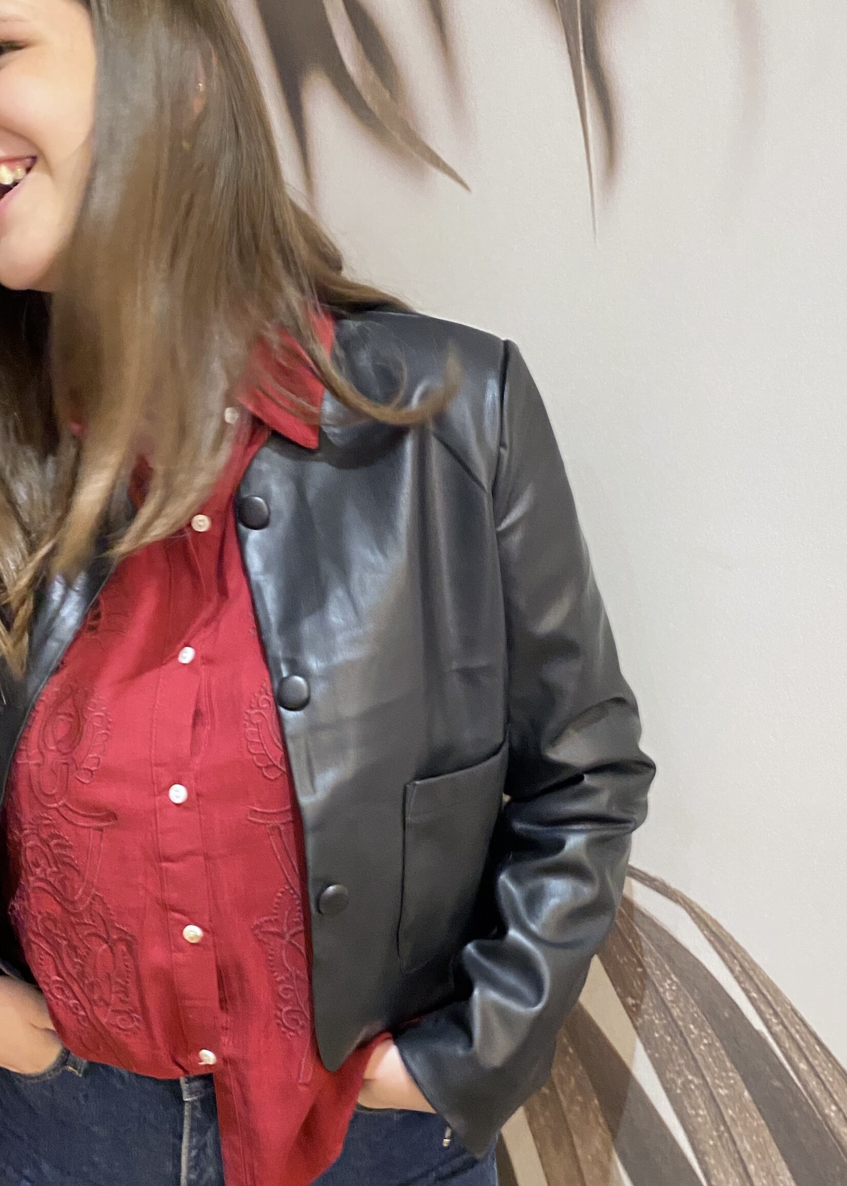 Veste Vivier- smilicuir noir