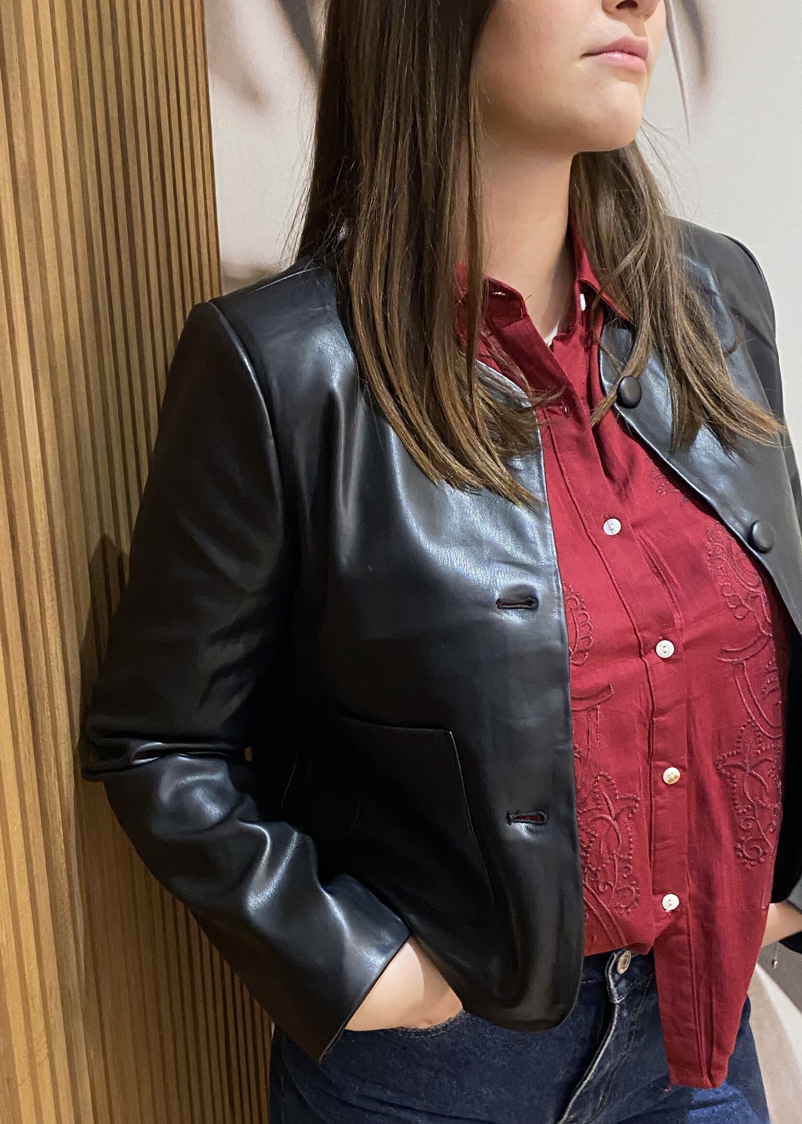 Veste Vivier- smilicuir noir