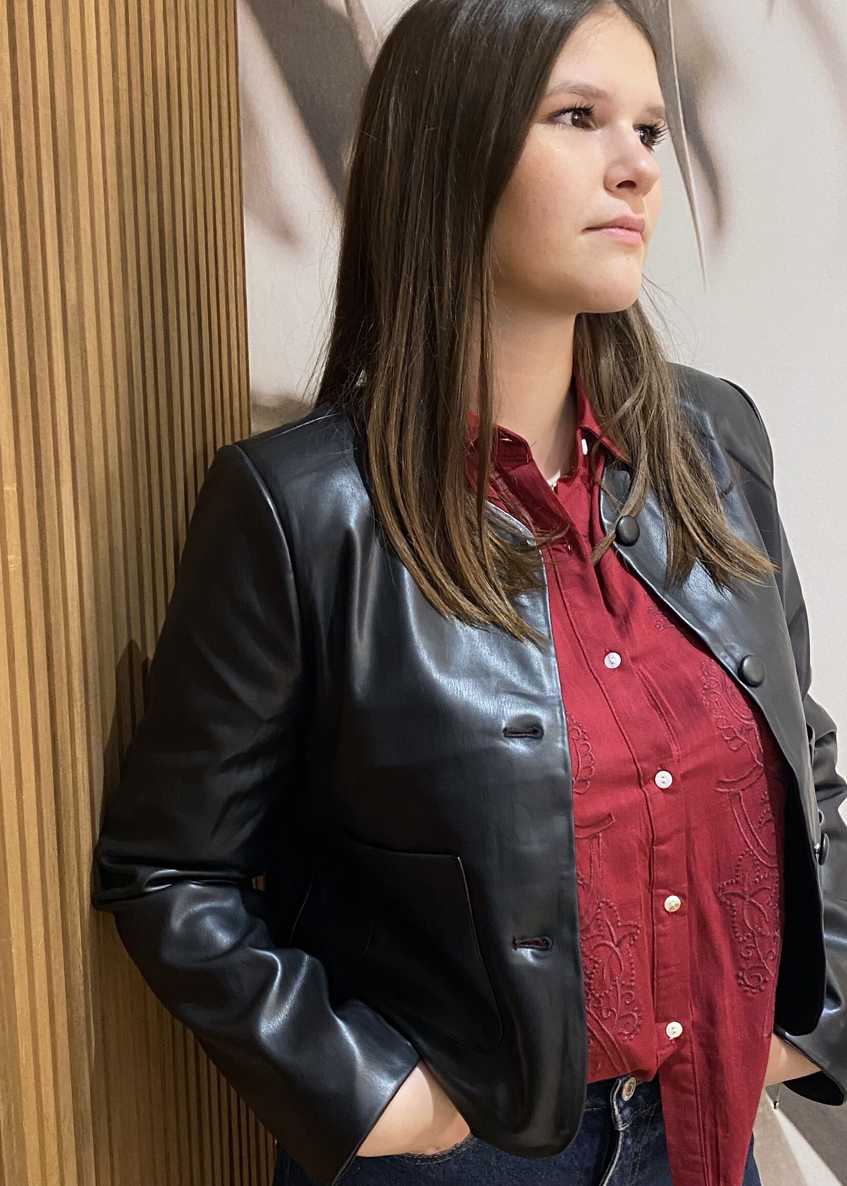 Veste Vivier- smilicuir noir