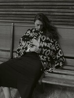 PENN&INK COAT AOP black ecru