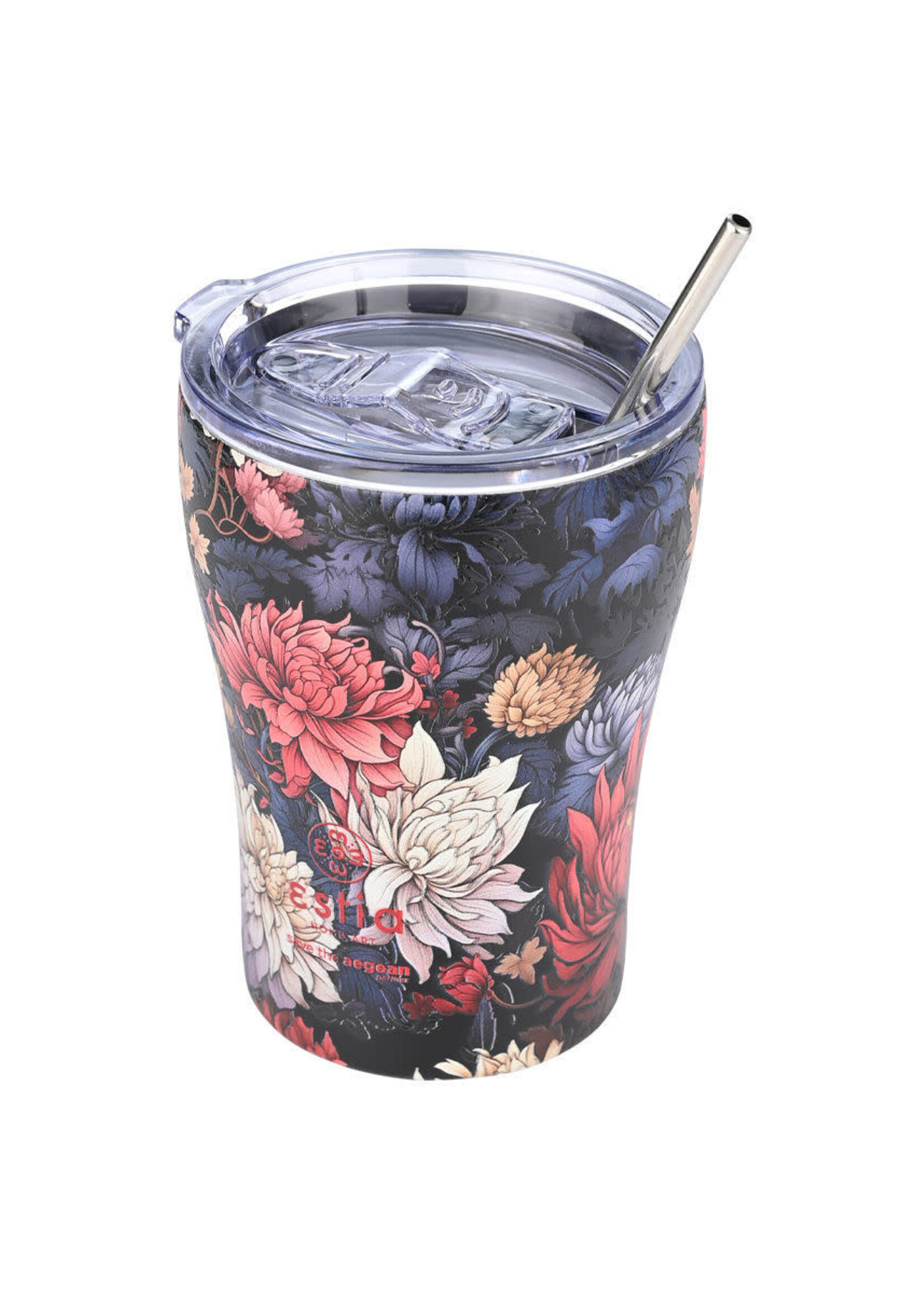 INSULATED COFFEE MUG SAVE THE AEGEAN 350ml MIDNIGHT BLOSSOM - 22945