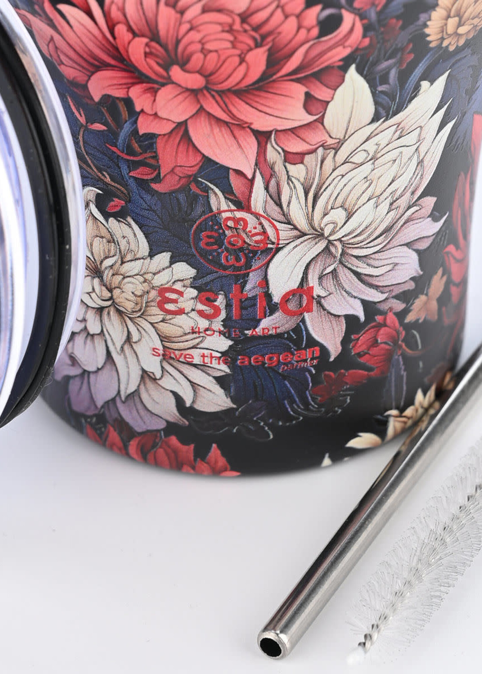 INSULATED COFFEE MUG SAVE THE AEGEAN 350ml MIDNIGHT BLOSSOM - 22945