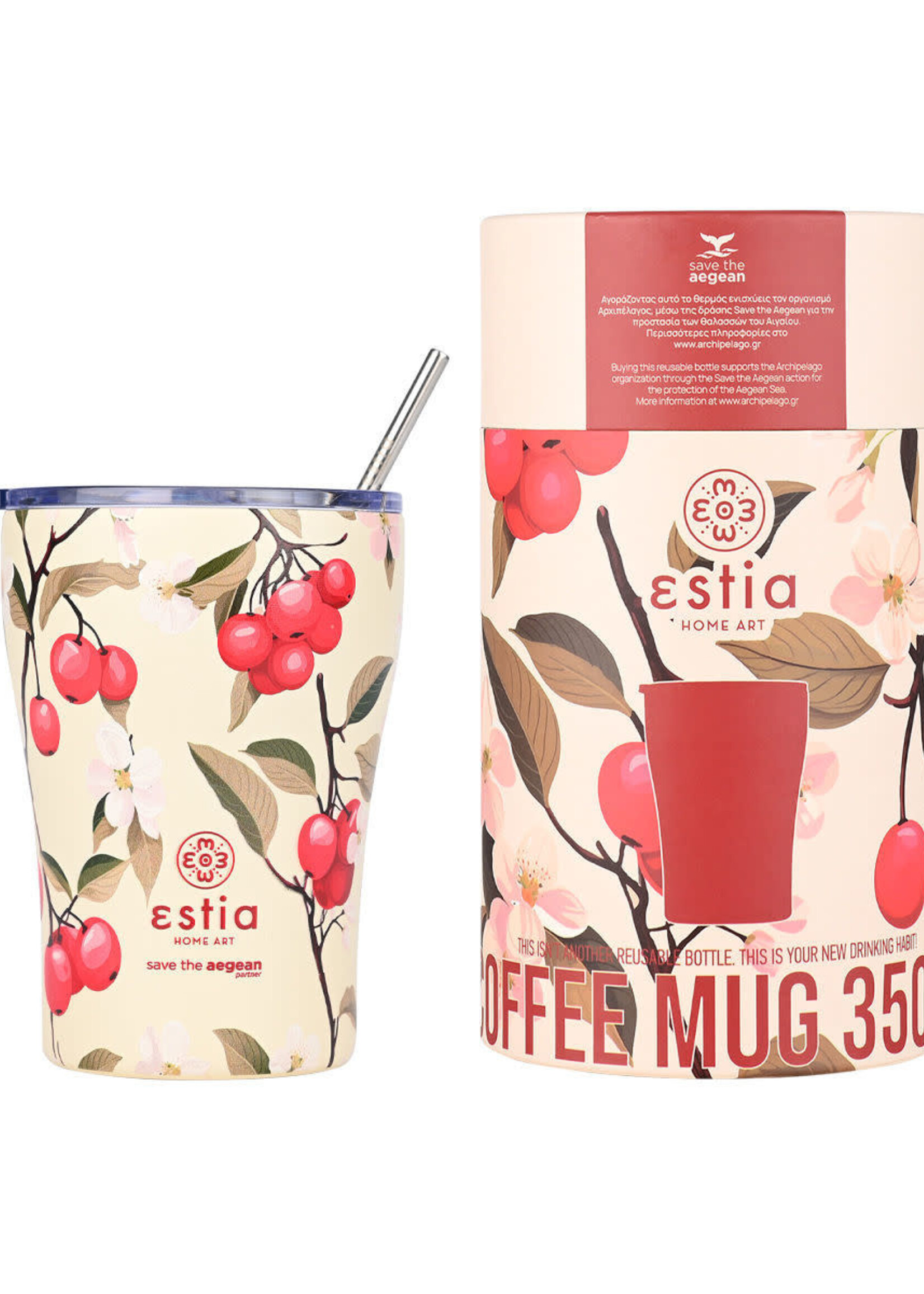 INSULATED COFFEE MUG SAVE THE AEGEAN 350ml SAKURA WHISPER - 22990