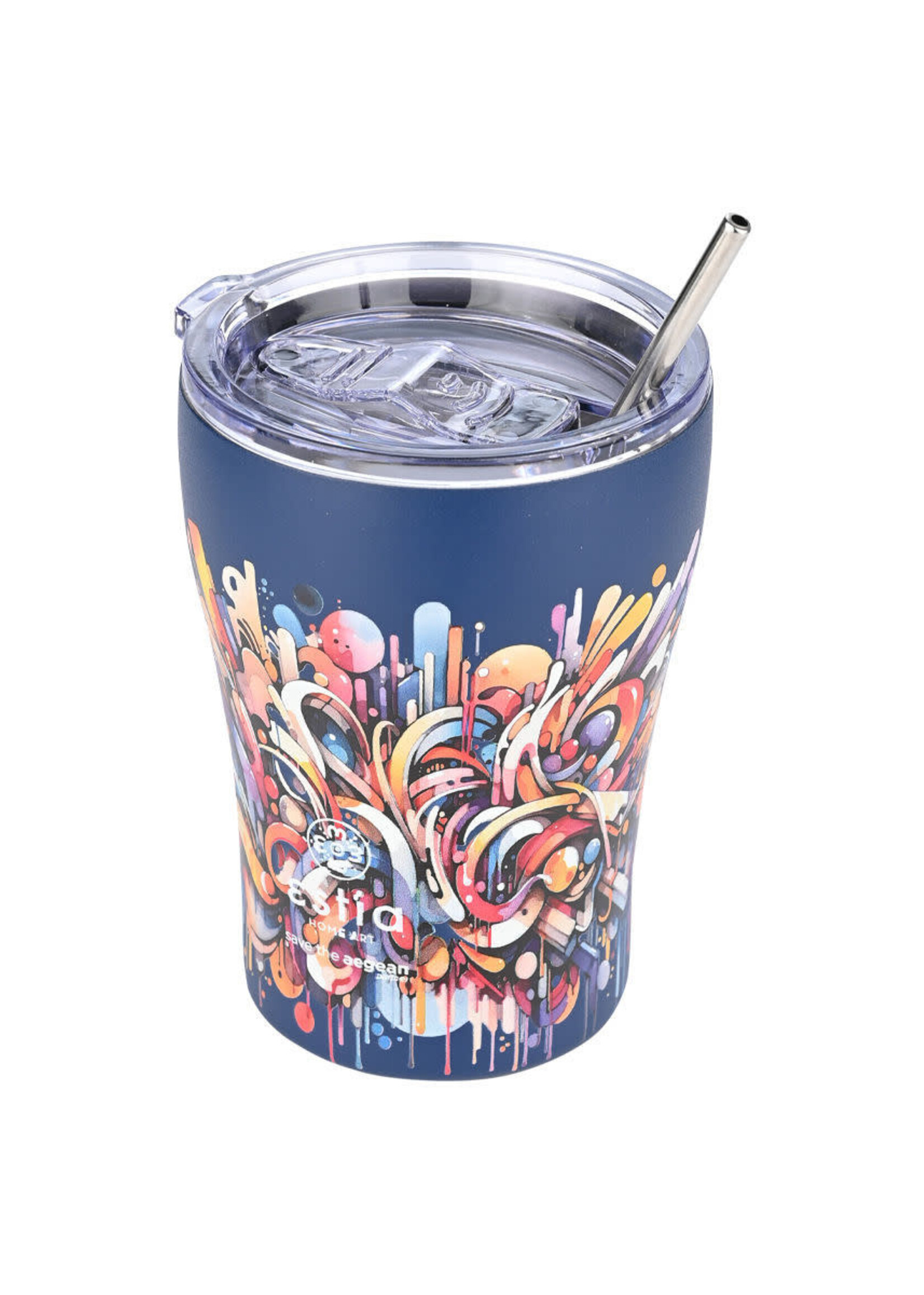 INSULATED COFFEE MUG SAVE THE AEGEAN 350ml VIBRANT VORTEX - 22921