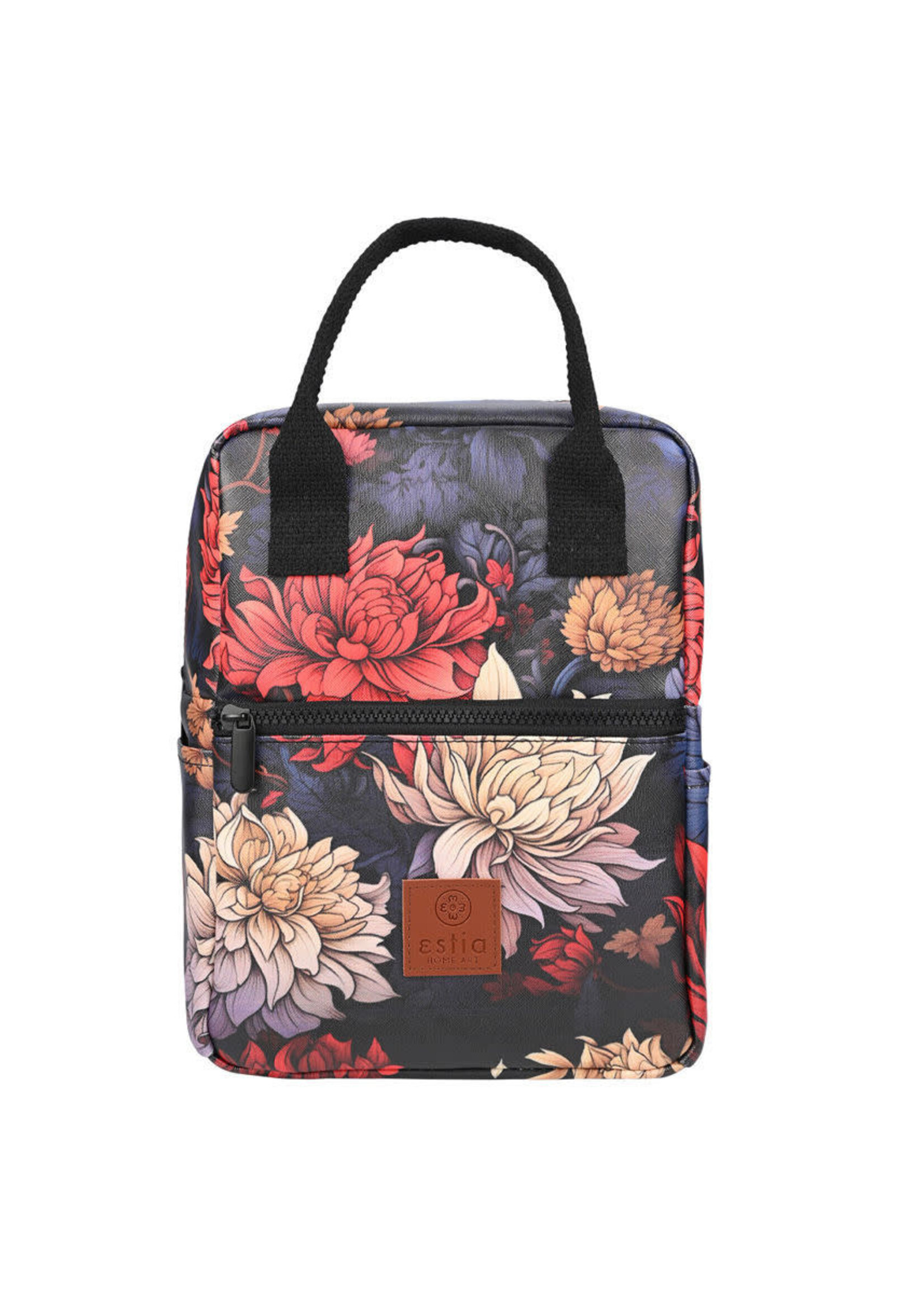LUNCH BAG SAVE THE AEGEAN INSULATED 7lt MIDNIGHT BLOSSOM 22433
