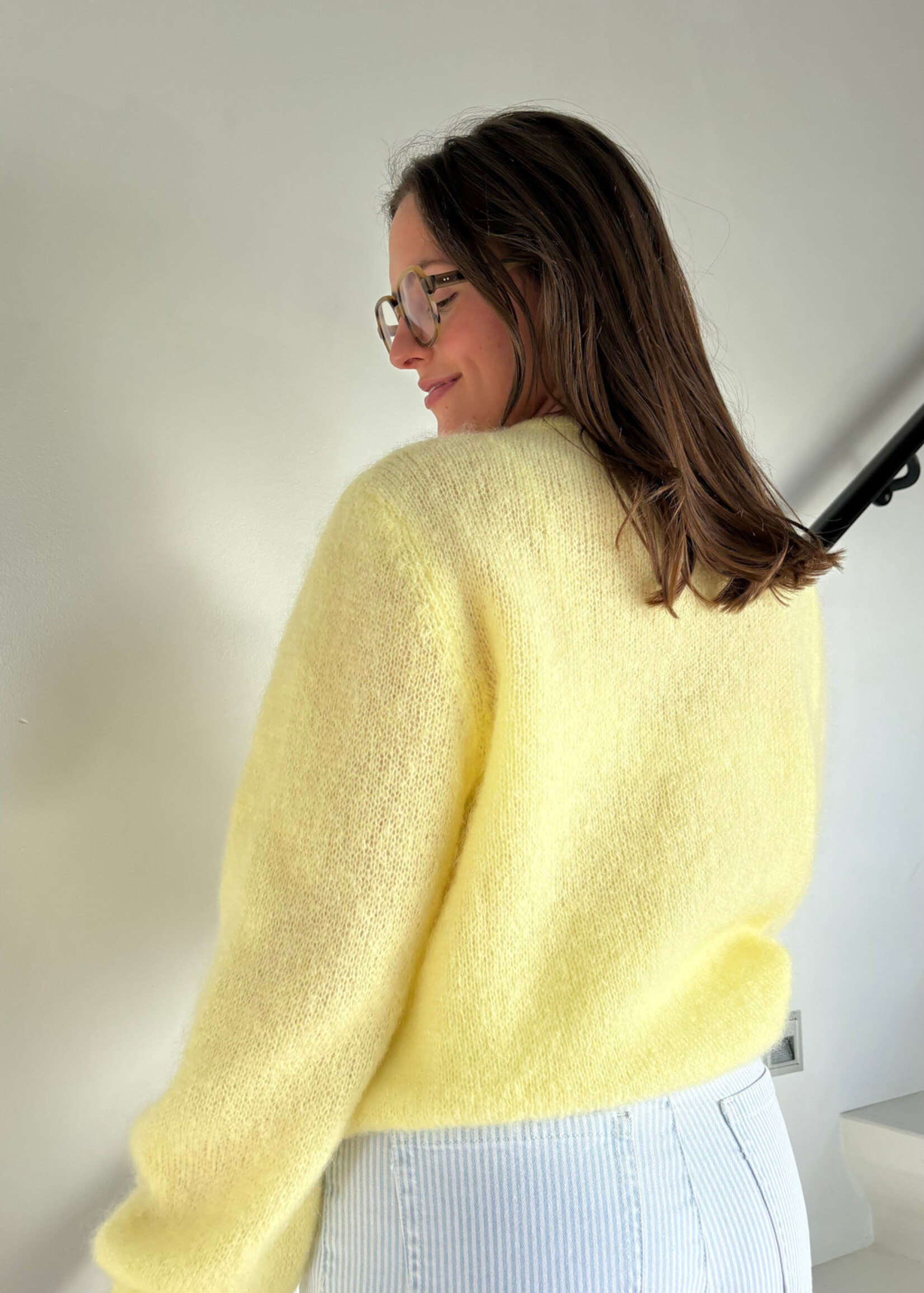Gilet Mohair - col rond TU Jaune clair