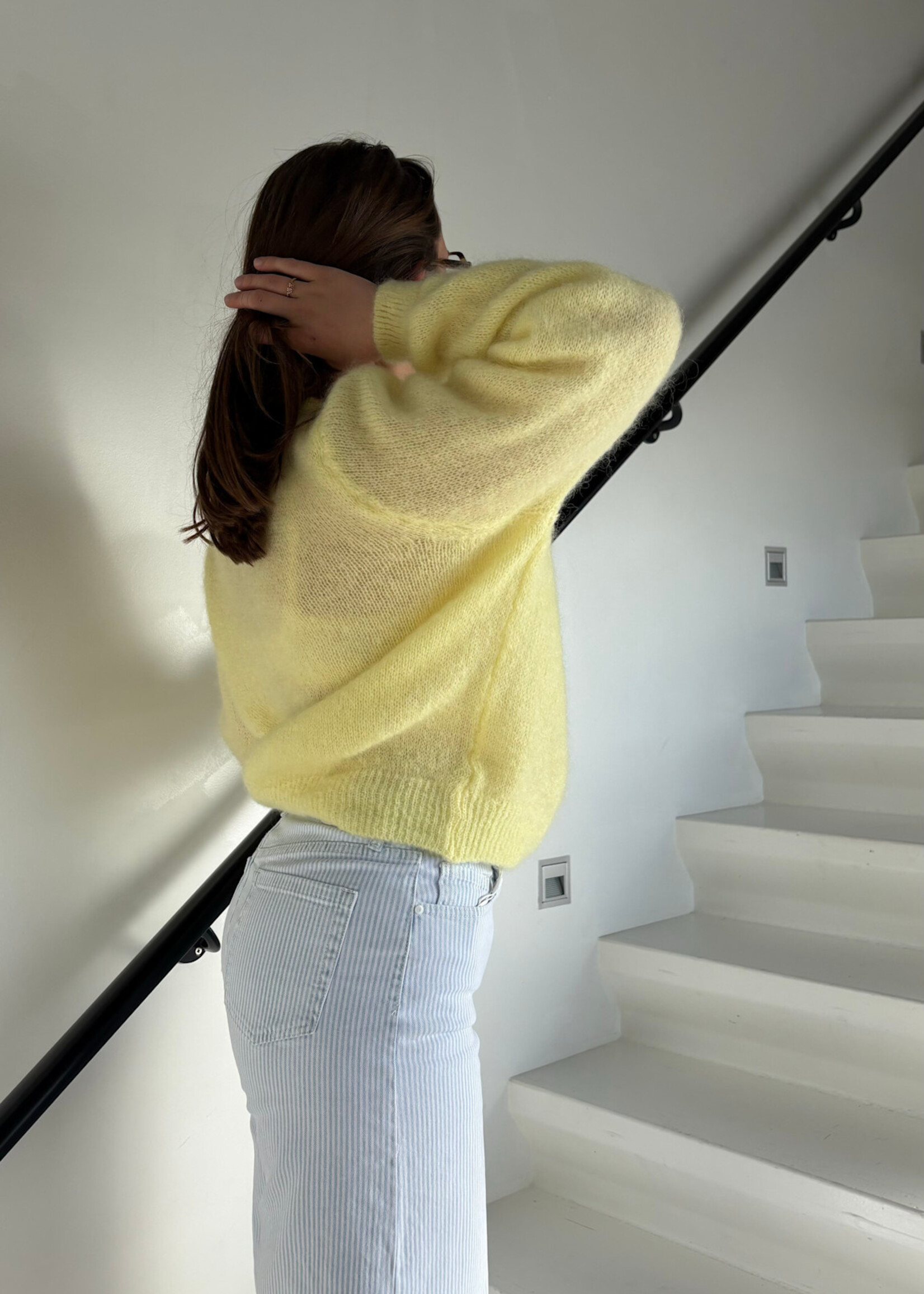 Gilet Mohair - col rond TU Jaune clair
