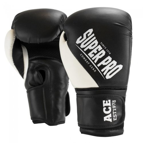 Super Pro Ace Bokshandschoenen Zwart/Wit Super Pro Ace Bokshandschoenen Zwart/Wit