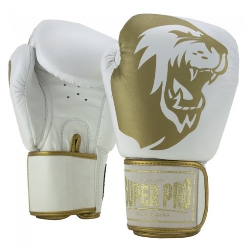 Super Pro Warrior Bokshandschoenen Wit/Goud Super Pro Warrior Bokshandschoenen Wit/Goud