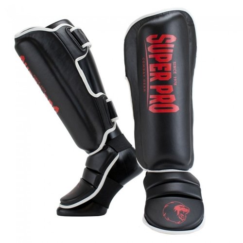 Super Pro Protector Scheenbeschermer Zwart/Rood/Wit Super Pro Protector Scheenbeschermer Zwart/Rood/Wit