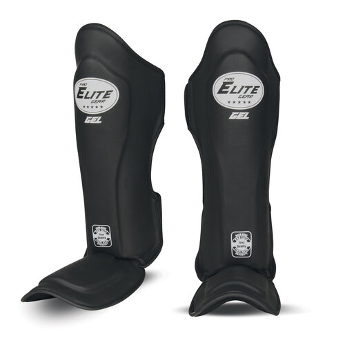 Elite Fightgear Gel Tech Scheenbeschermers Zwart