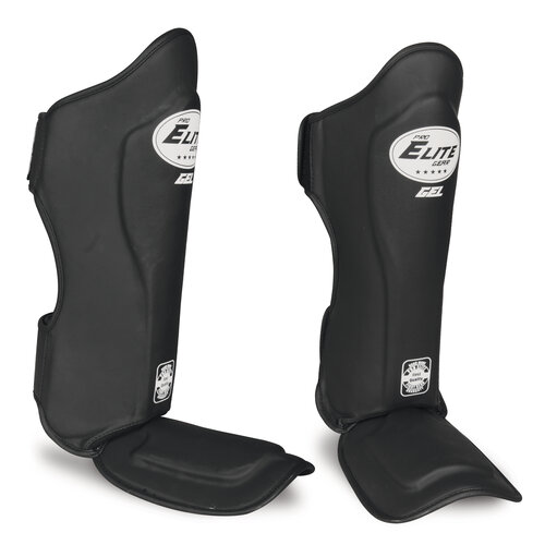 Elite Fightgear Elite Pro Gel Tech Scheenbeschermers Zwart