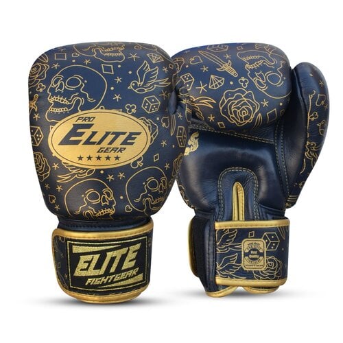 Elite Fightgear Skull Bokshandschoenen Blauw