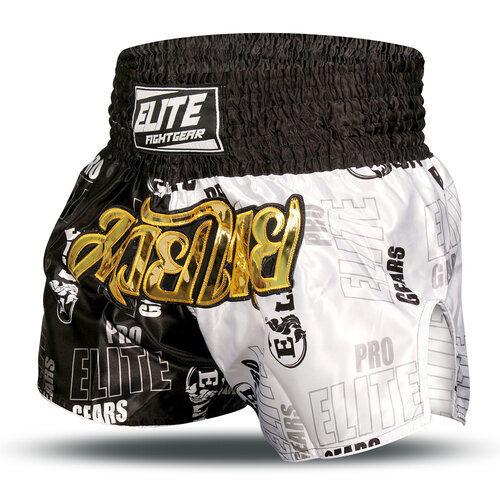 Elite Fightgear Elite Pro Thaiboksbroek Futuristic Zwart/Wit