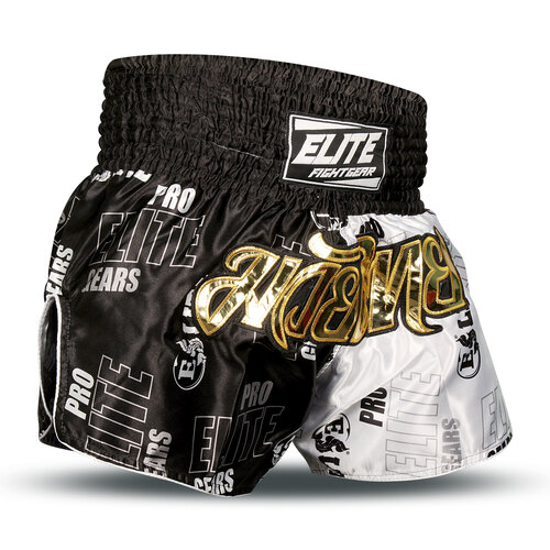 Elite Fightgear Elite Pro Thaiboksbroek Futuristic Zwart/Wit