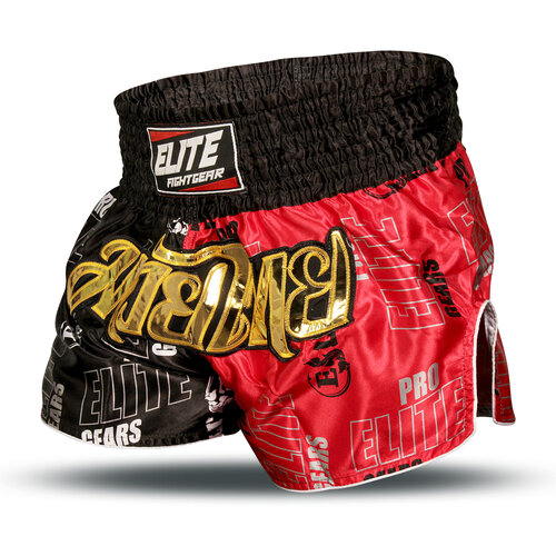 Elite Fightgear Elite Pro Thaiboksbroek Futuristic Zwart/Rood