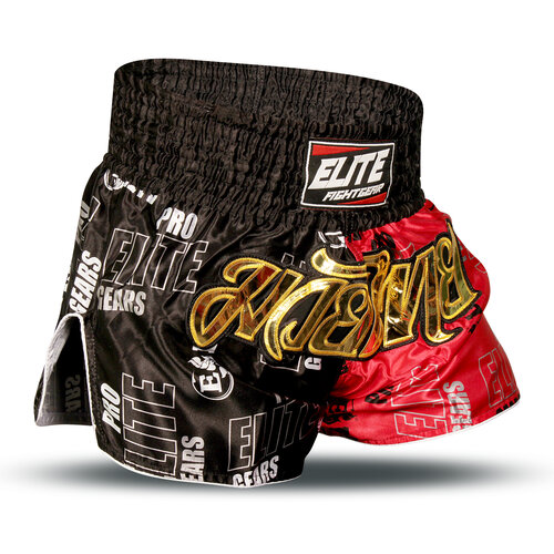 Elite Fightgear Elite Pro Thaiboksbroek Futuristic Zwart/Rood