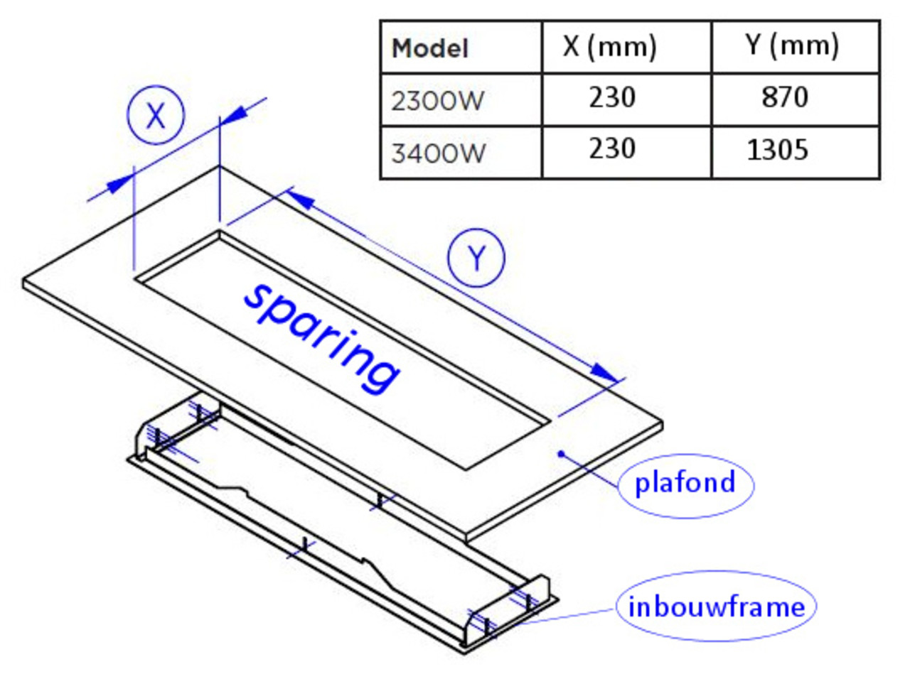 Bromic Inbouwframe voor Bromic Platinum Electric 2300 Bromic Inbouwframe voor Bromic Platinum Electric 2300