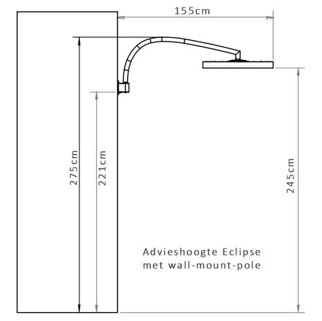 Bromic Eclipse Wall Mount Pole Bromic Eclipse Wall Mount Pole