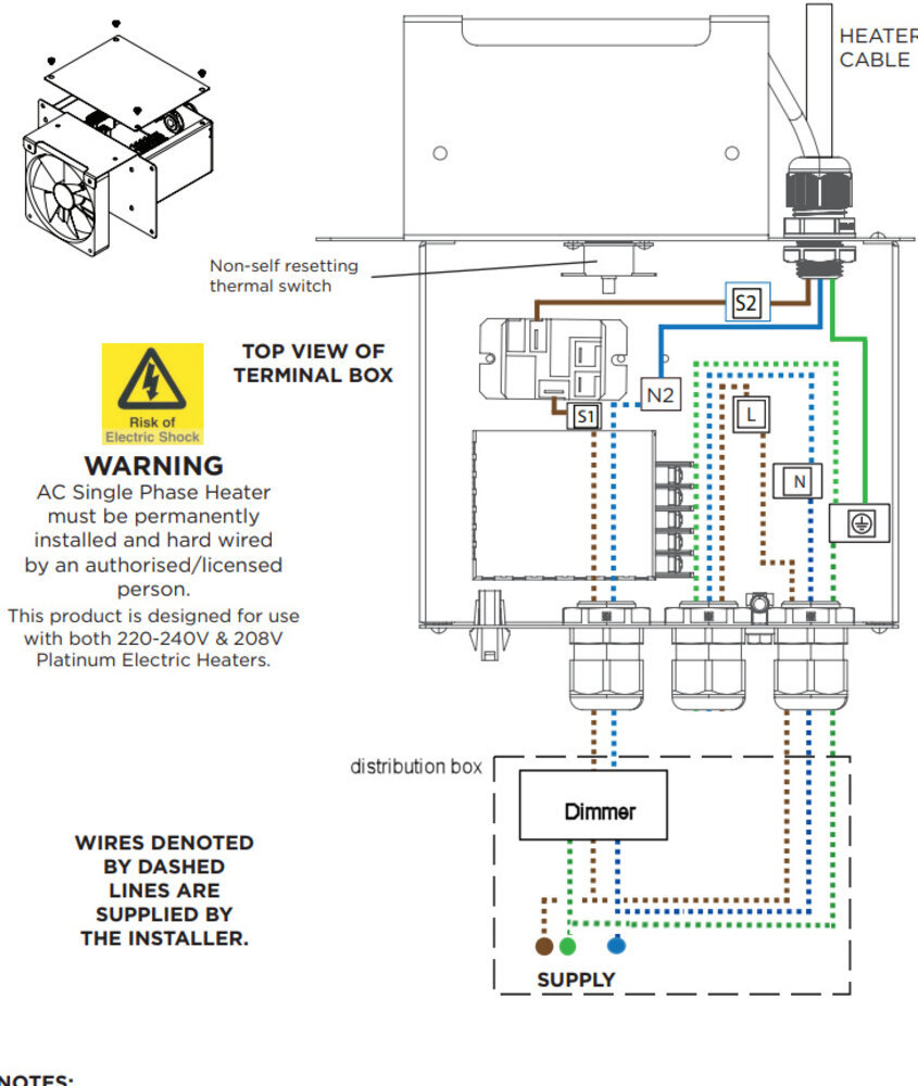 Bromic Low Clearance inbouwcassette voor Platinum Electric 3400