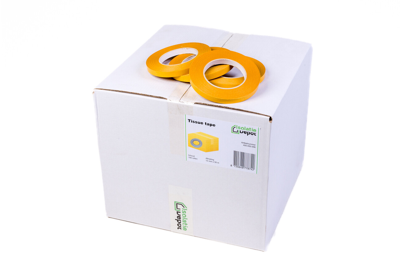 Tissuetape 12 mm x 50 m Isolatie Depot Tissuetape 12 mm x 50 m