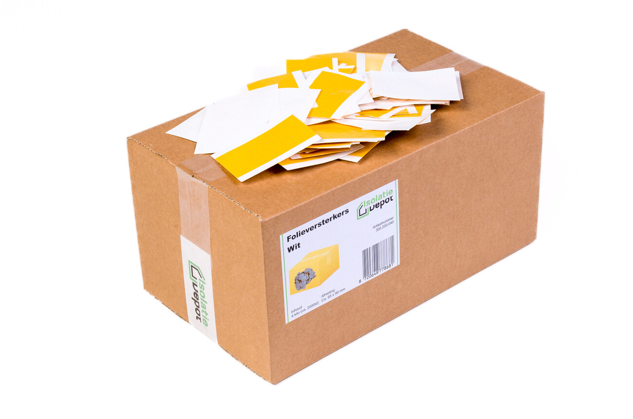 Folieversterkers groot ca. 90 x 65 mm wit 400 gram ca. 200 stuks Isolatie Depot Folieversterkers groot ca. 90 x 65 mm wit 400 gram ca. 200 stuks