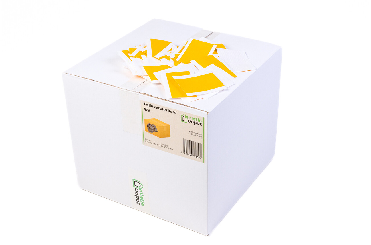 Folieversterkers groot ca. 90 x 65 mm wit 400 gram ca. 200 stuks Isolatie Depot Folieversterkers groot ca. 90 x 65 mm wit 400 gram ca. 200 stuks