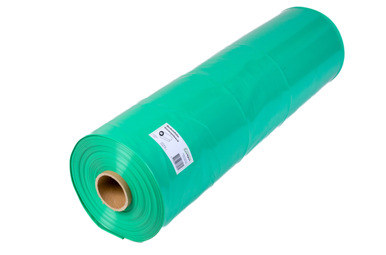 Bodemfolie gerecycleerd 2.5 meter breed - rol 40m - groen Isolatie Depot Bodemfolie gerecycleerd 2.5 meter breed - rol 40m - groen