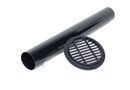 Renovatie ventilatiekoker set buis en rooster rond 11 cm, zwart Tilmar Renovatie ventilatiekoker set buis en rooster rond 11 cm, zwart